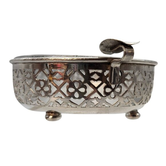 Vintage E&JB Ashtray Silver Plate Basket with Glass Bowl Insert READ - Picture 2 of 12